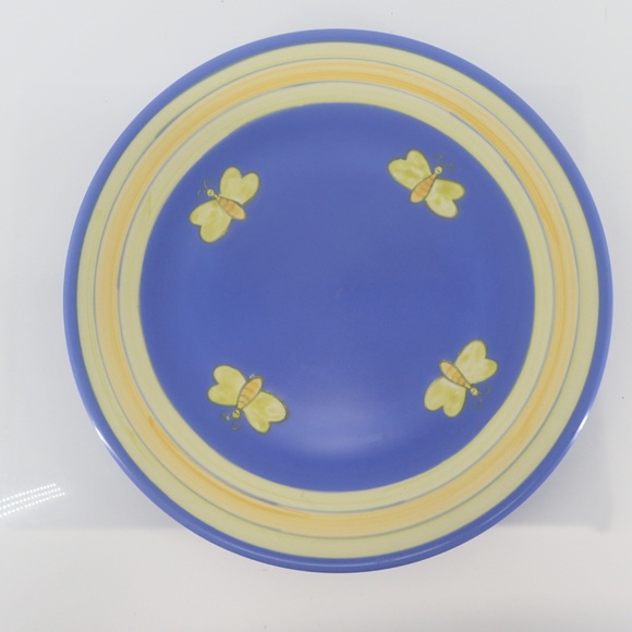 Vtg Evandale Blue Dinner Plate with 4 Bee's  13.75" diameter Heavy 4.5 lbs Mint - Picture 2 of 9